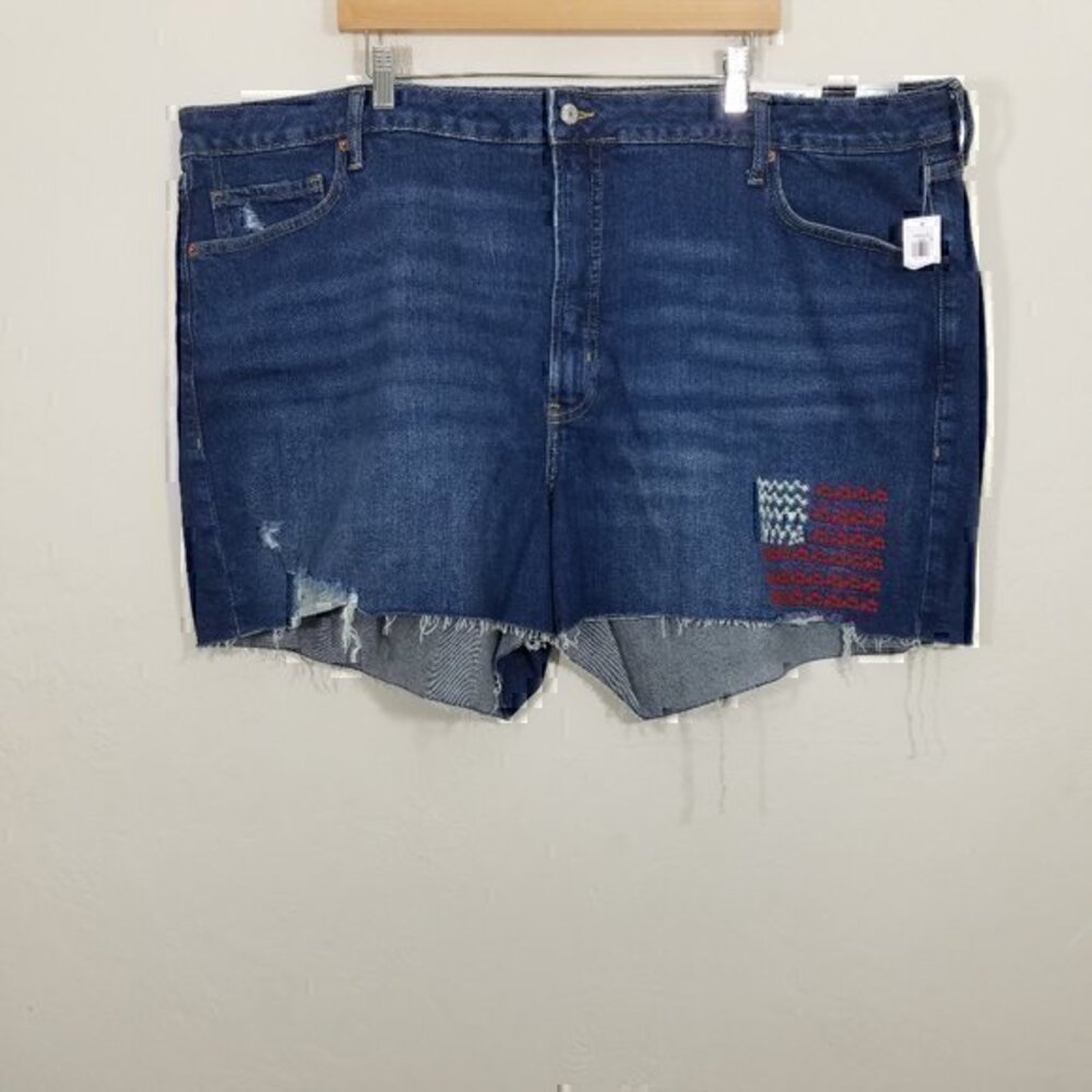 NWT Old Navy Hi-Rise O.G. Straight Secret-Smooth Pocket Embroidered Shorts